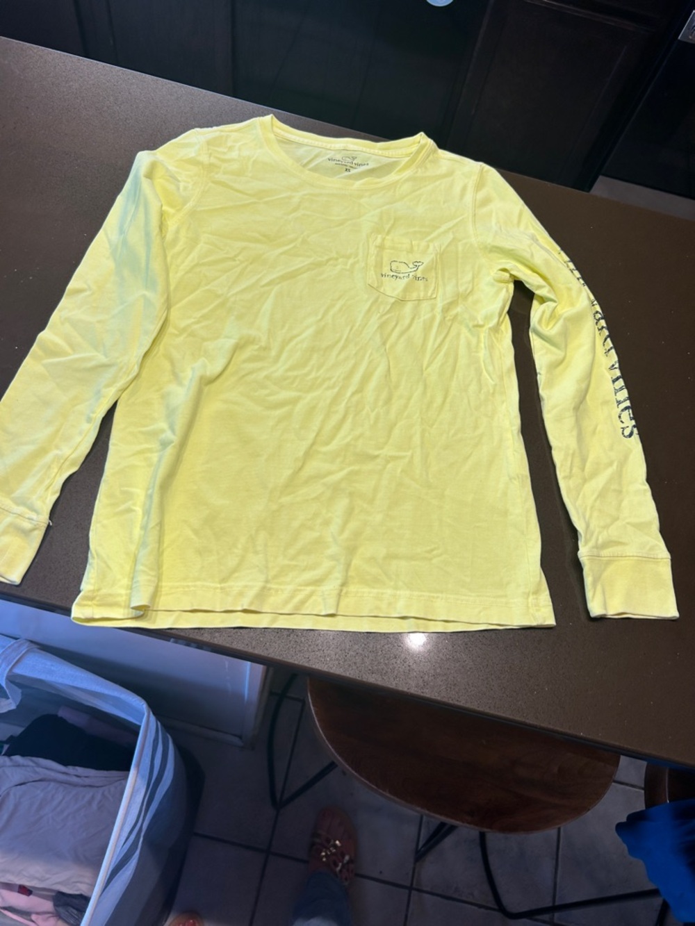 Vineyard Kids Long-Sleeve Pocket Tee - vibrant Yellow